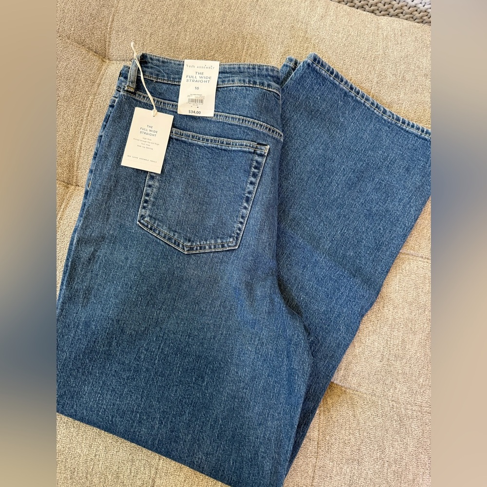 Size 16 Wide Leg Straight Leg Jeans